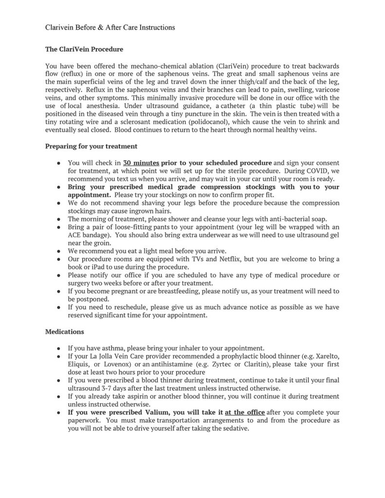 Clarivein After Care Instructions-1